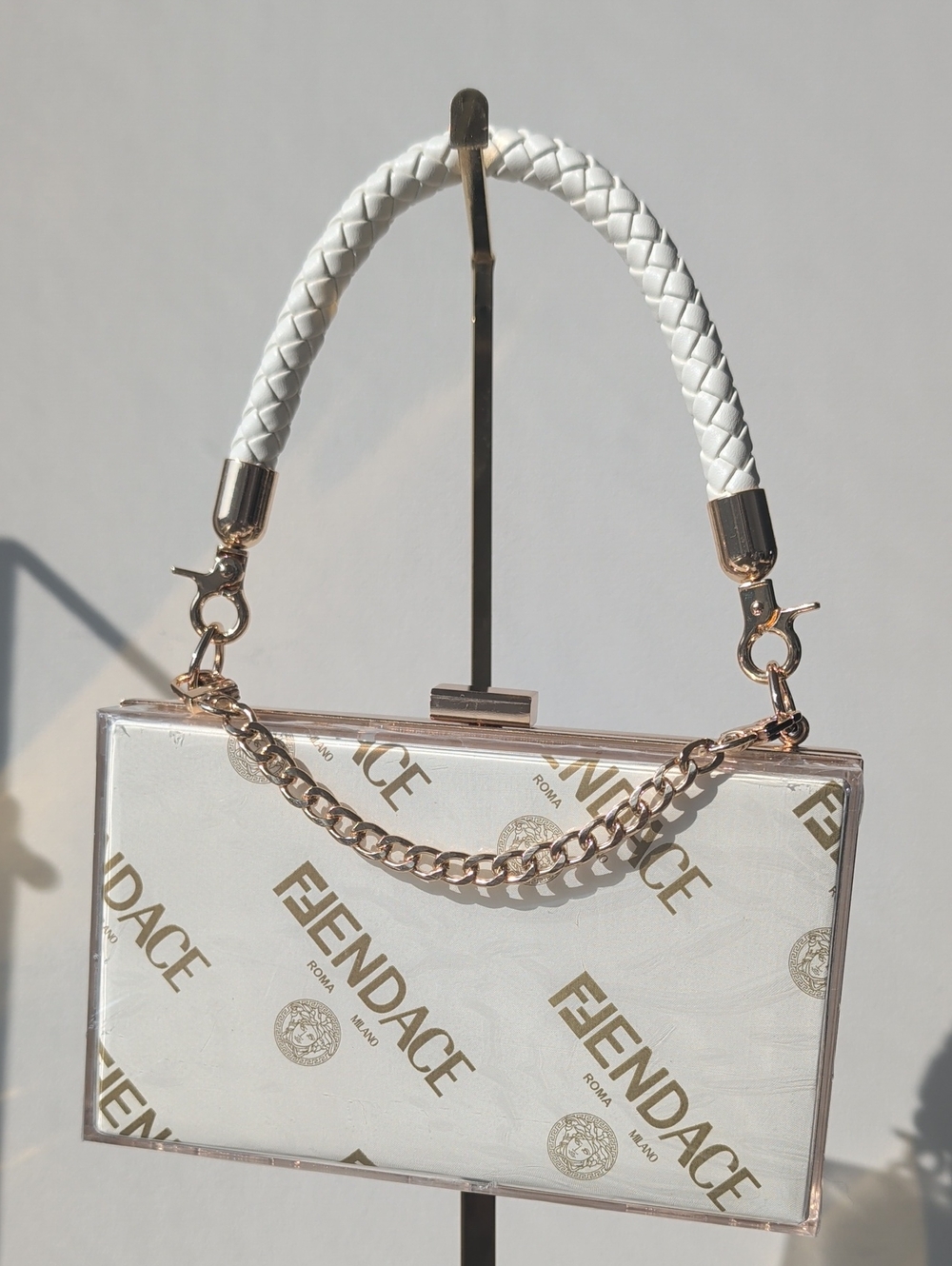 Upcycled Box Clutch with Chain Handle